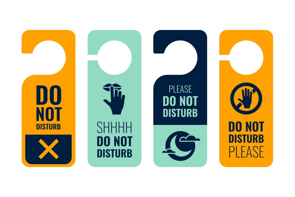 Do not disturb signs